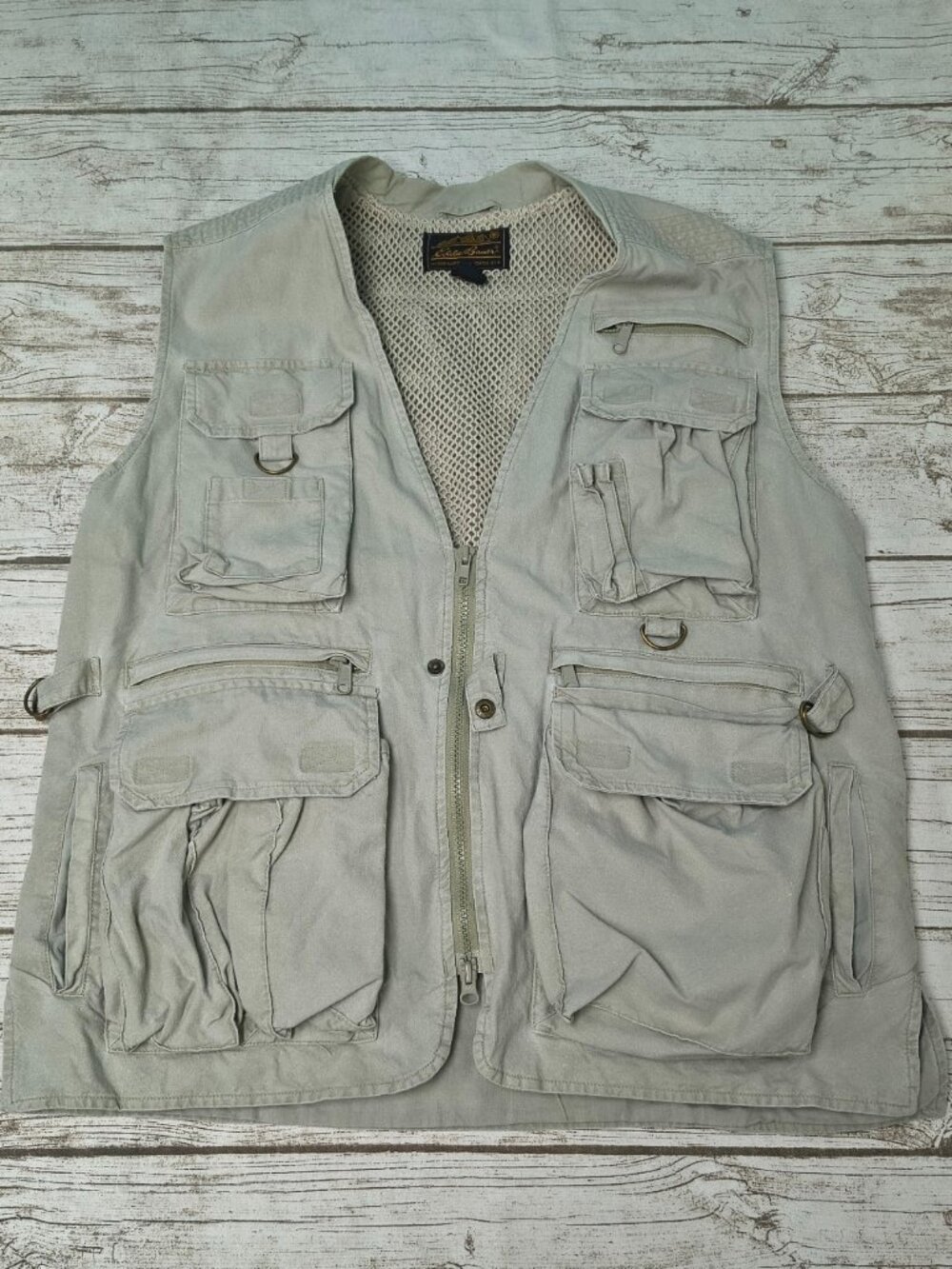 Vintage Eddie Bauer Fly Fishing Hunting Fishing Utility Vest Size Men Small